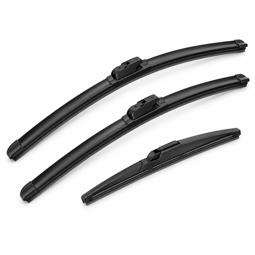 Front & Rear Windshield Wiper Blade Set for 2014-2024 Mitsubishi Mirage - clean high-resolution product image 1