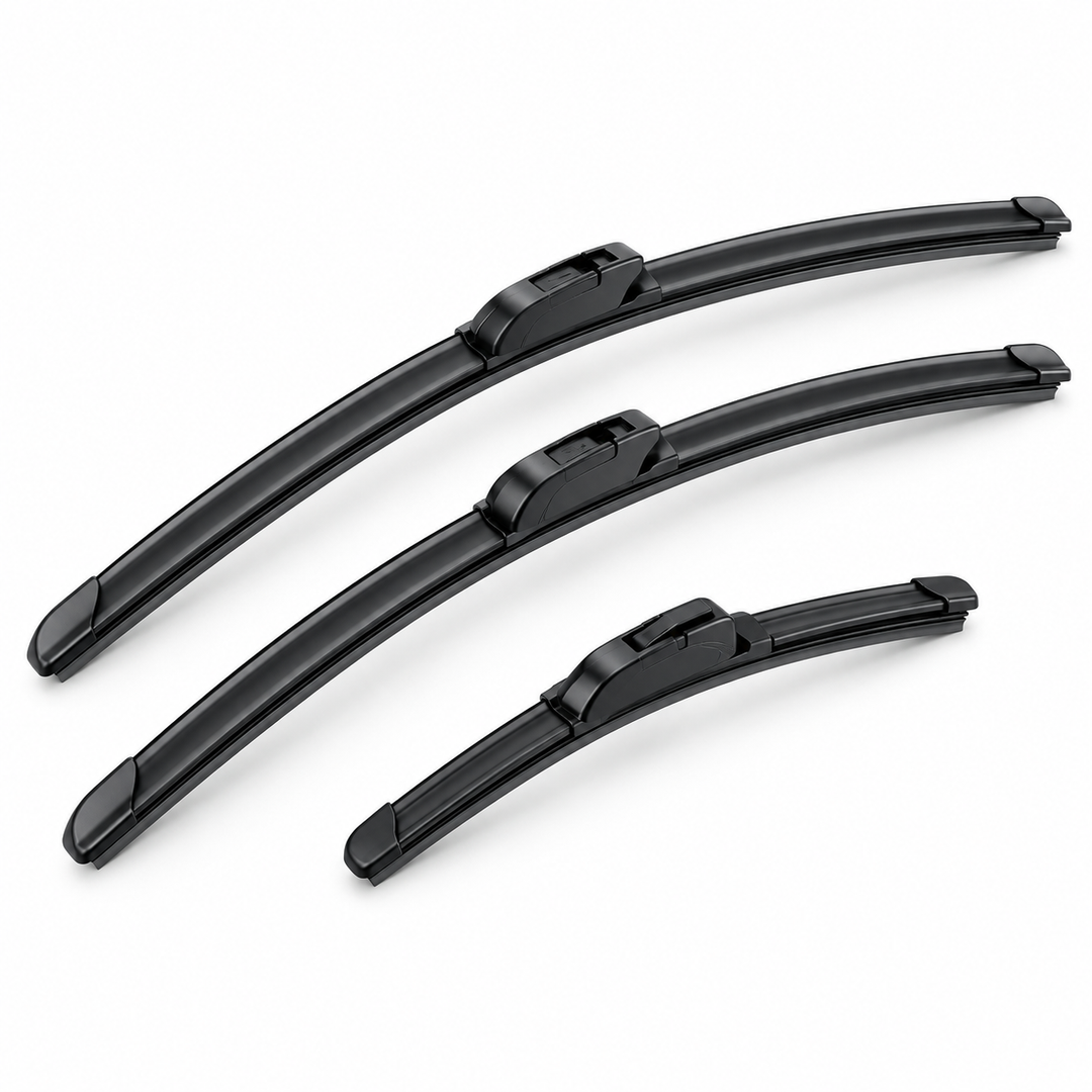Front & Rear Windshield Wiper Blade Set for 2014-2024 Mitsubishi Mirage - clean high-resolution product image 6