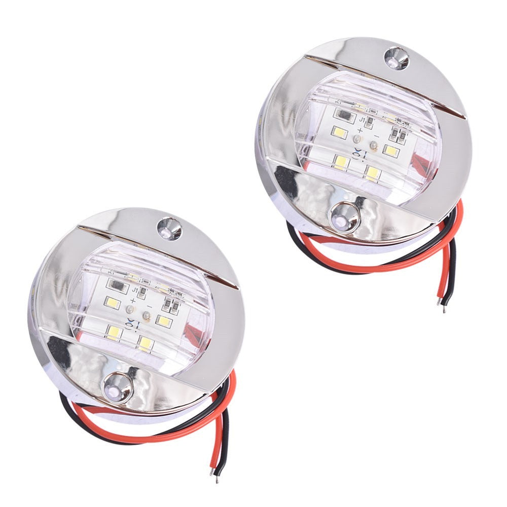 Round 6-LED Courtesy Lights for Boats 3 in 12-24V, Pair