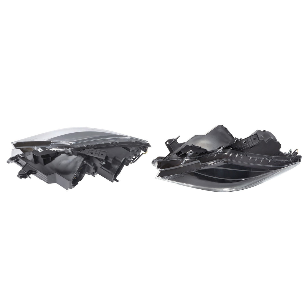 Halogen Headlight Assembly Pair for 2013-2015 Mazda CX-9, Black and Chrome