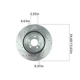 Front and Rear Drilled Brake Rotors and Pads for 2012-2018 BMW 640i F12 F13 Gran Coupe