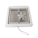 14 in RV Roof Vent with Fan and White Lid for Campers and Trailers