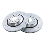 Rear Drilled Brake Rotor and Ceramic Pad Kit 309.9 mm for Audi A3 S3 Q3 and Volkswagen Golf R GTI Tiguan Atlas