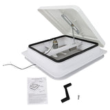 14 in RV Roof Vent with Fan and White Lid for Campers and Trailers