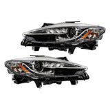 HID Xenon Headlight Assembly Pair for 2013-2015 Mazda CX-9, Black and Chrome