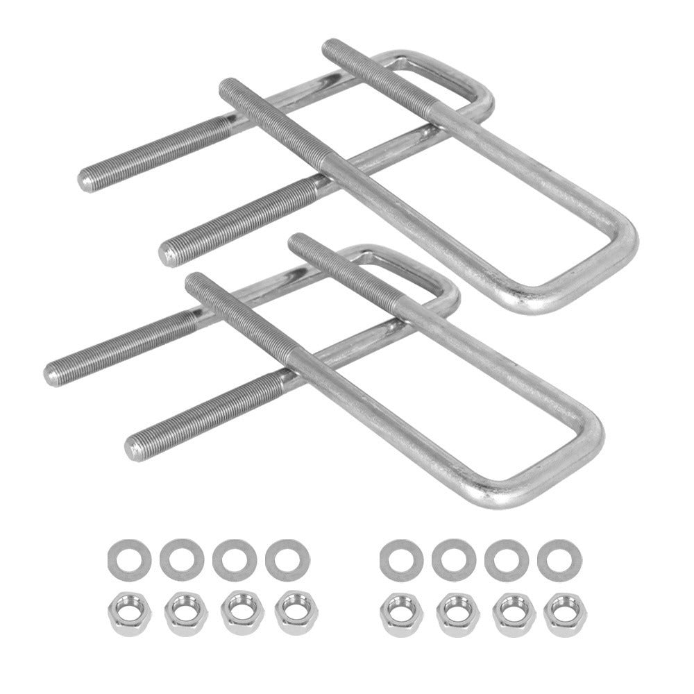Square U-Bolts for 1988-1998 Chevrolet GMC C1500 2.5 in Wide Leaf Springs, 8.75 in Long