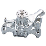 Chrome Pulley and Bracket Kit with Long Water Pump for Small Block Chevy