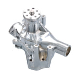 Chrome Pulley and Bracket Kit with Long Water Pump for Small Block Chevy