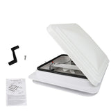 14 in RV Roof Vent with Fan and White Lid for Campers and Trailers