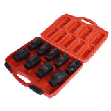 9 Piece 1/2 in Drive Metric Axle Nut Impact Socket Set 29-38 mm