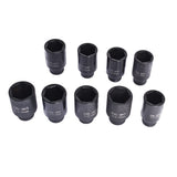9 Piece 1/2 in Drive Metric Axle Nut Impact Socket Set 29-38 mm