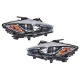 Halogen Headlight Assembly Pair for 2013-2015 Mazda CX-9, Black and Chrome