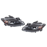 Halogen Headlight Assembly Pair for 2013-2015 Mazda CX-9, Black and Chrome