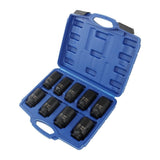 9 Piece 1/2 in Drive Metric Axle Nut Impact Socket Set 29-38 mm