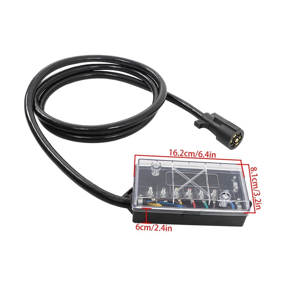 7-Way Trailer Cord with Junction Box, 8 ft