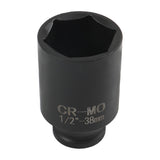 9 Piece 1/2 in Drive Metric Axle Nut Impact Socket Set 29-38 mm