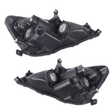 Headlight Assembly Pair for 2003-2007 Honda Accord, Chrome Housing, Amber Reflector