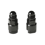 6AN Male to 5/16 in GM Quick Connect EFI Fuel Fitting Adapters, Black, 2 Pieces