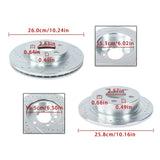 Front and Rear Drilled Brake Rotor and Pad Kit for 2015-2016 Mini Cooper F56 F57