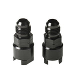 6AN Male to 5/16 in GM Quick Connect EFI Fuel Fitting Adapters, Black, 2 Pieces