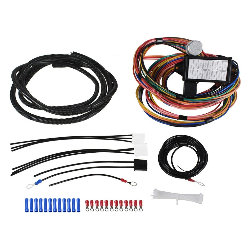 Universal 14 Circuit Wiring Harness for Hot Rods and Muscle Cars