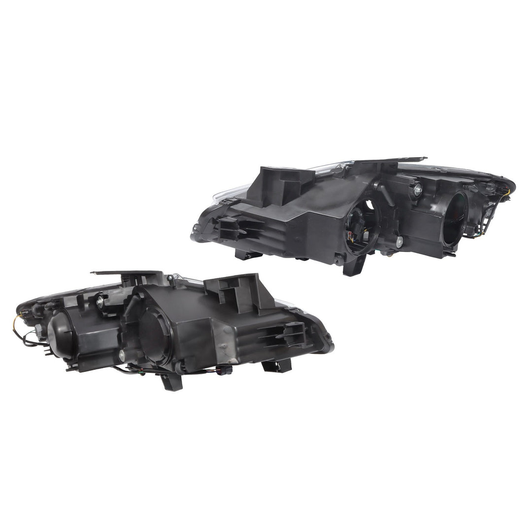 Halogen Headlight Assembly Pair for 2013-2015 Mazda CX-9, Black and Chrome