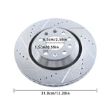 Rear Drilled Brake Rotor and Ceramic Pad Kit 309.9 mm for Audi A3 S3 Q3 and Volkswagen Golf R GTI Tiguan Atlas