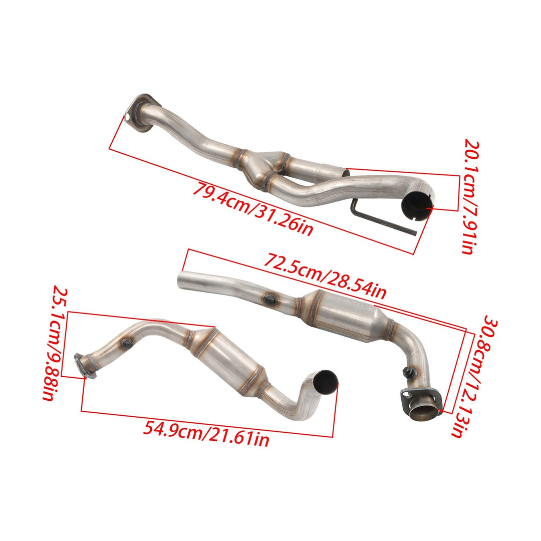 Left and Right Catalytic Converters for 2005-2007 Jeep Liberty 3.7L, Pair 52404
