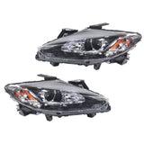 Halogen Headlight Assembly Pair for 2013-2015 Mazda CX-9, Black and Chrome