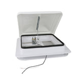 14 in RV Roof Vent with Fan and White Lid for Campers and Trailers