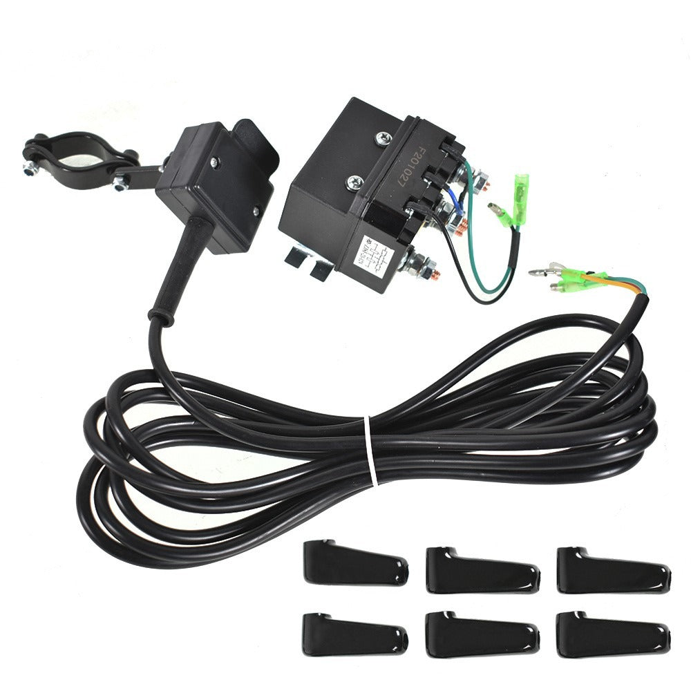 12V Winch Solenoid Contactor with Rocker Thumb Switch for ATV and UTV Winches
