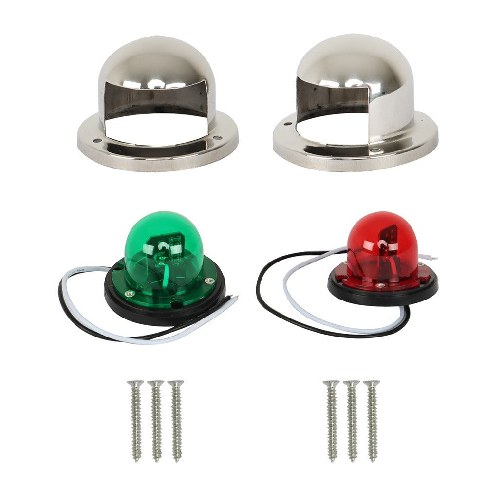 12V LED Bow Navigation Lights for Boats Red and Green, Pair