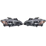 Halogen Headlight Assembly Pair for 2013-2015 Mazda CX-9, Black and Chrome