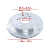 Rear Drilled Brake Rotors and Pads for 2011-2013 Infiniti QX56 2014-2019 QX80 and 2017-2019 Nissan Armada