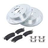Rear Drilled Brake Rotors and Pads for 2011-2013 Infiniti QX56 2014-2019 QX80 and 2017-2019 Nissan Armada