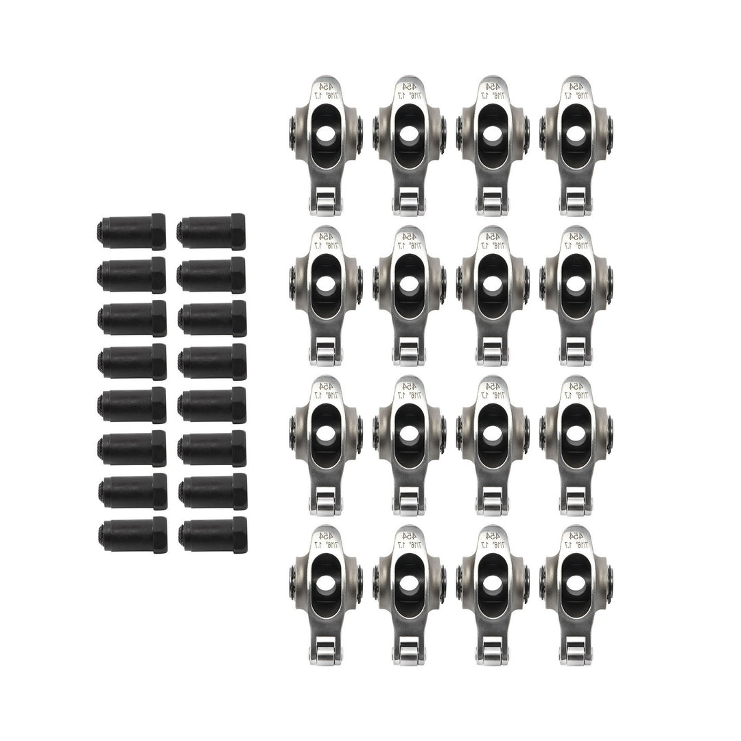 Stainless Steel Roller Rocker Arms for Big Block Chevy 454, 1.7 Ratio 7/16 in Stud