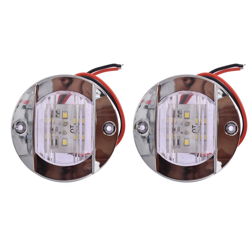 Round 6-LED Courtesy Lights for Boats 3 in 12-24V, Pair