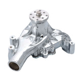 Chrome Pulley and Bracket Kit with Long Water Pump for Small Block Chevy