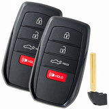 Toyota four-button empty key shell pair, view 1