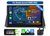 Black Android 14 car radio with 10.1" touchscreen, blue side panel, and text “For Honda Accord 2008-2012.”