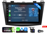 Black M3BLX7A Android 14 car radio with 9-inch touchscreen, “Maybe You’re The Problem” text, and connected car apps.
