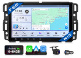 Eonon 8-core Android 13 car radio with touchscreen, map, music, BT, and camera.
