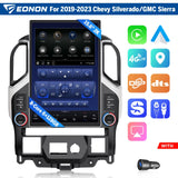Black Eonon GM3V7 car stereo with 15.6-inch touchscreen, side buttons, and “WITH” text at bottom.