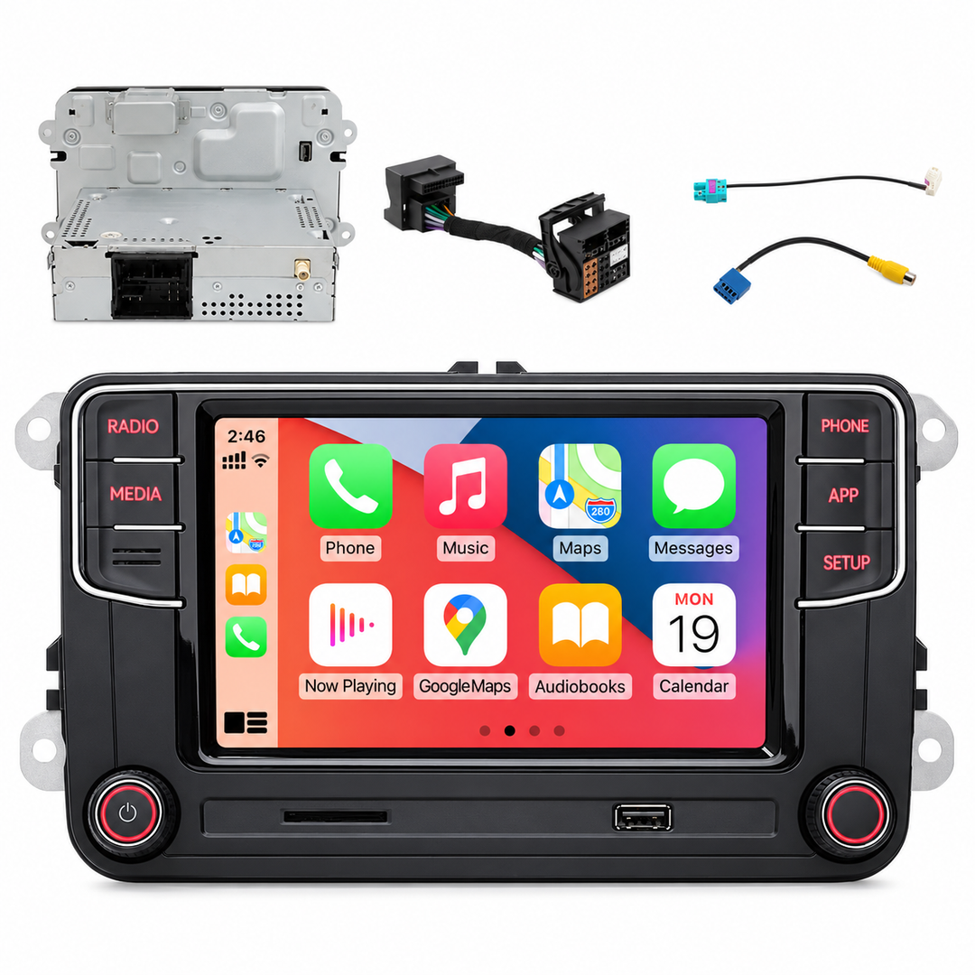 VW RCD360 PRO 187B radio and adapters – view 1