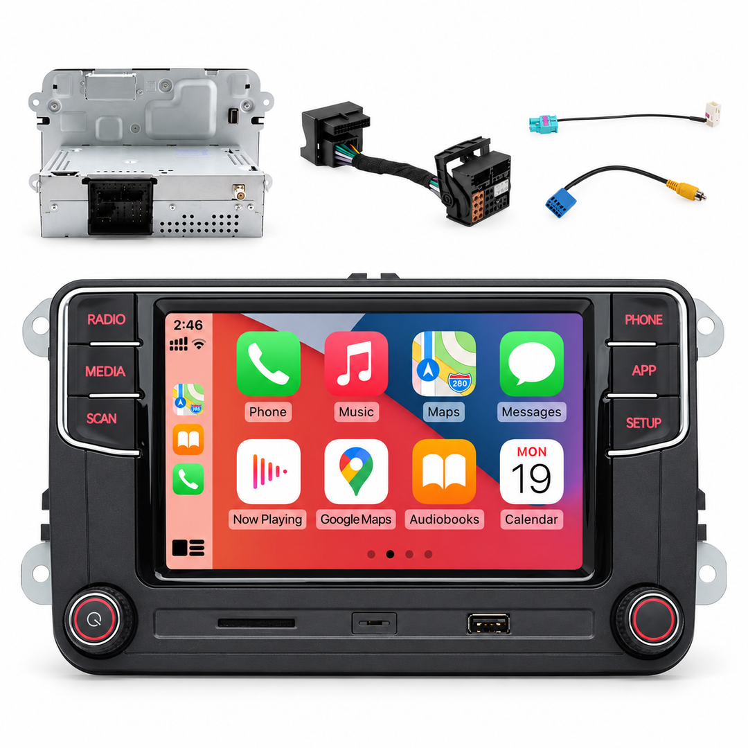 VW RCD440PRO 187B radio and connectors – view 1