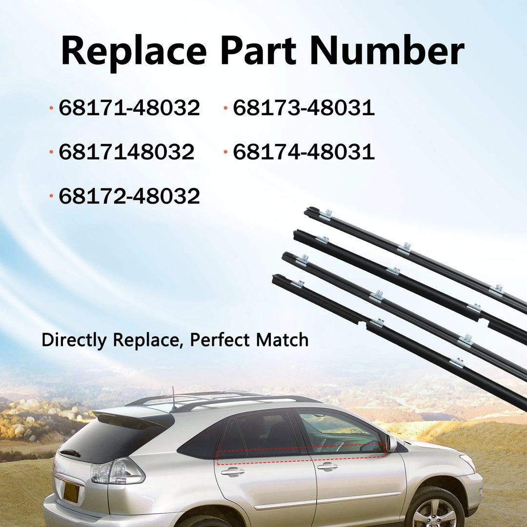Window Belt Weatherstrip Kit for Lexus RX330 RX350 RX400h – product image 5