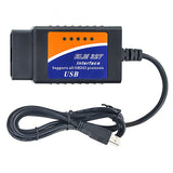 ELM327 USB Interface OBD2 Car Diagnostic Programmer Fault Code Scanner Cable For Windows PC OSX
