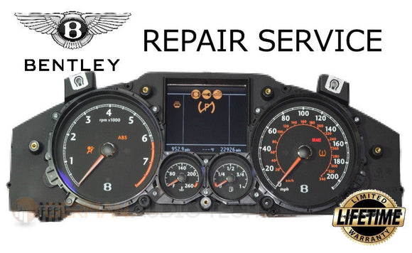 REPAIR SERVICE for BENTLEY CONTINENTAL GT INSTRUMENT SPEEDOMETER CLUSTER 2004 - 2010