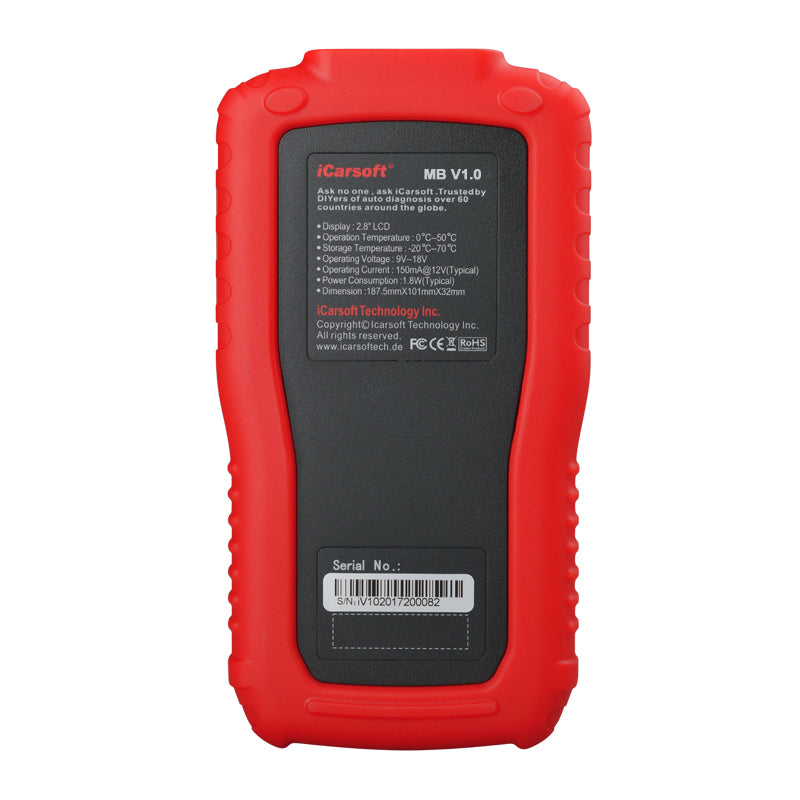 Escáner Diagnóstico ICarsoft MB V1.0 Para Mercedes/Sprinter/Smart - Lectura Códigos Fallo, Reset Aceite, Actualizable
