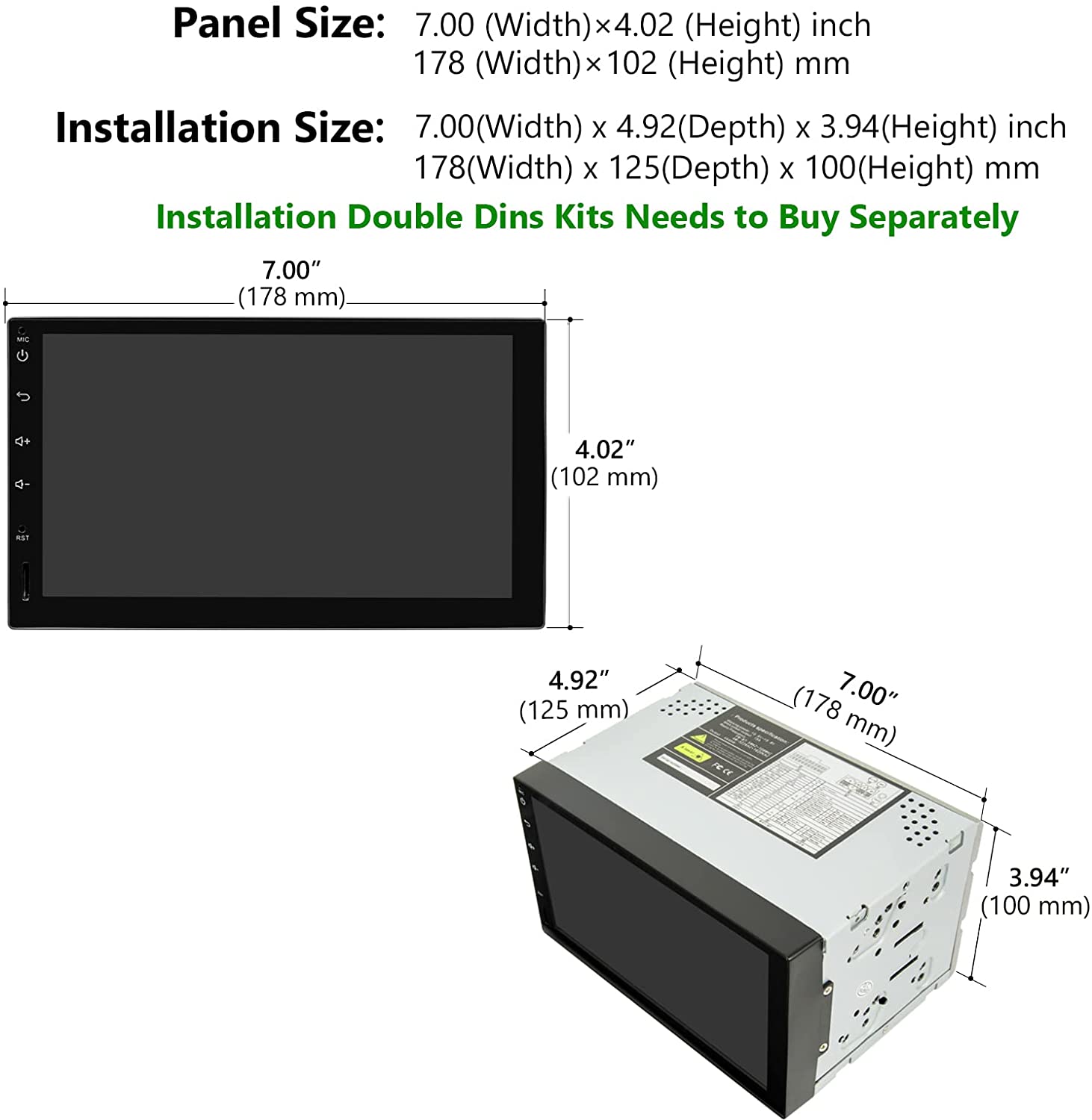  Double Din Car Radio with DVD/CD support Apple Carplay